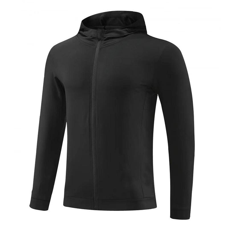 Men's and Children's Quick-Dry Black Hooded Running Suit - 2024 Spring/Autumn Collection
