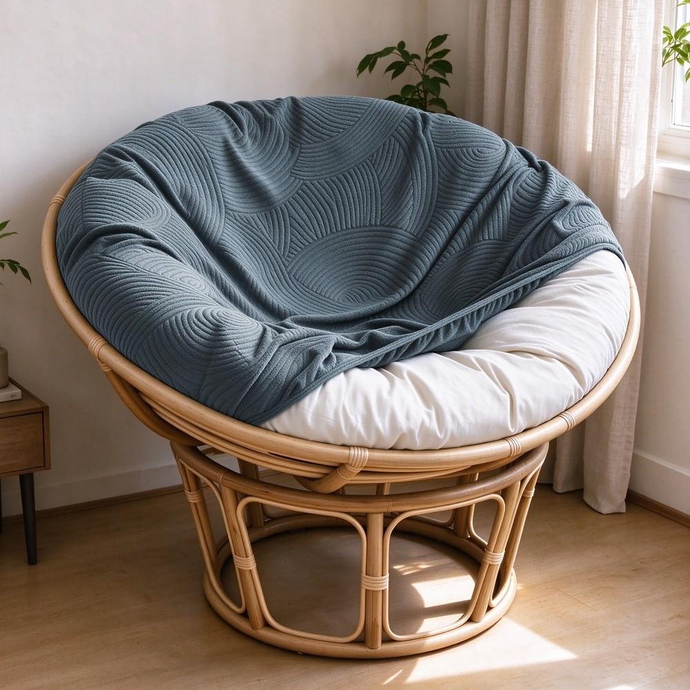 Thickened Fabric Papasan Chair Cover Single Piece Round Saucer Chair Cover For Lazy Chairs