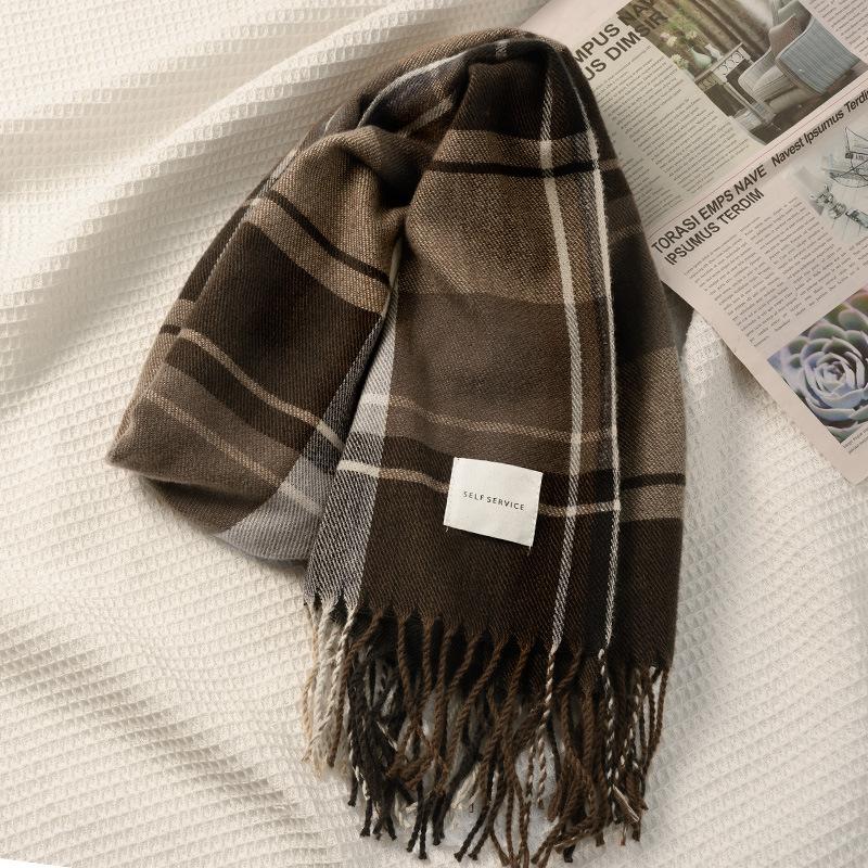 

Plaid scarf winter girls new autumn and winter boyfriend scarf shawl dual-purpose high-end scarf boys no specification