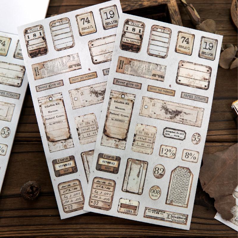 Lost Letter Series: Retro Dual Material Number Labels for DIY Journal Decoration