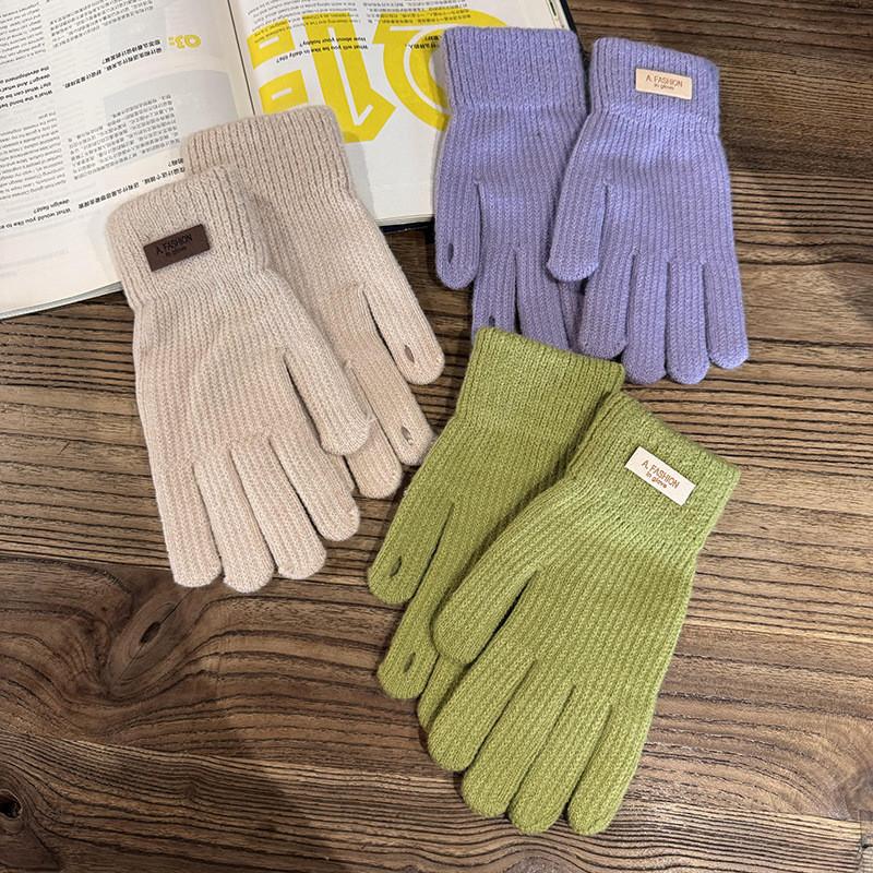 Winter Knit Touchscreen Gloves For Women With Thick Fleece Linings For Cold Weather