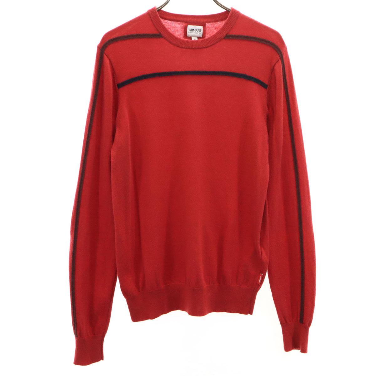 

ARMANI COLLEZIONI Cashmere Blend Long sleeve sweater 46 Red knit Men s Used
