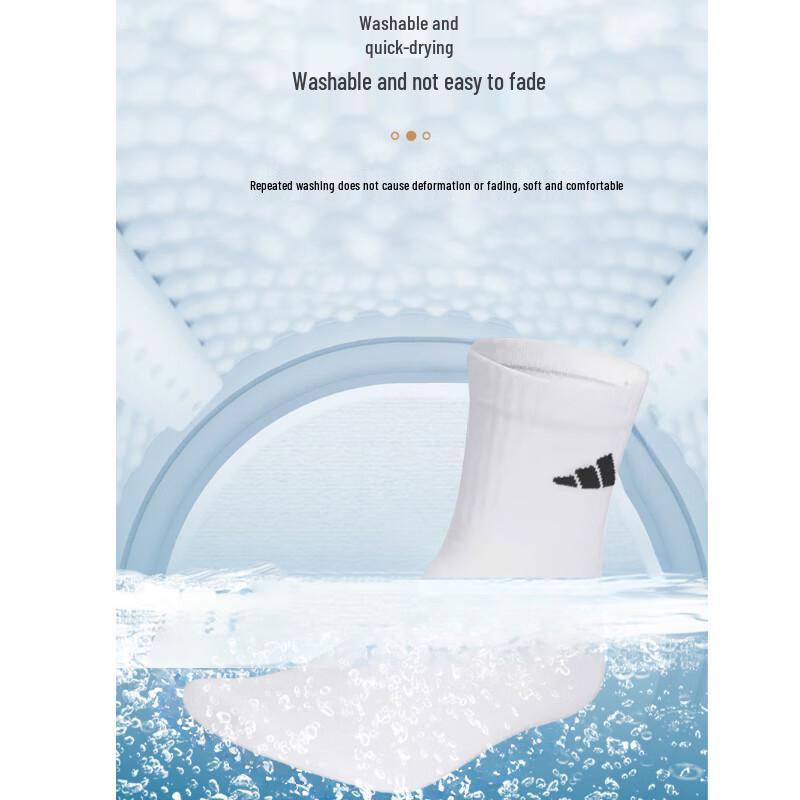 adidas Unisex Breathable Crew Socks (3-Pack)