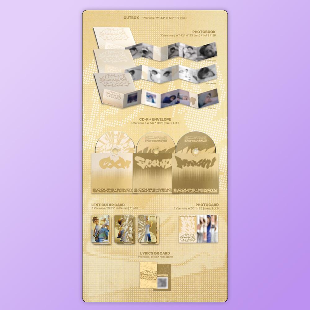 (PRE-ORDER POB) S.COUPS X MINGYU (SEVENTEEN) - 1st Mini Album HYPE VIBES (COMPACT Ver. - Random)