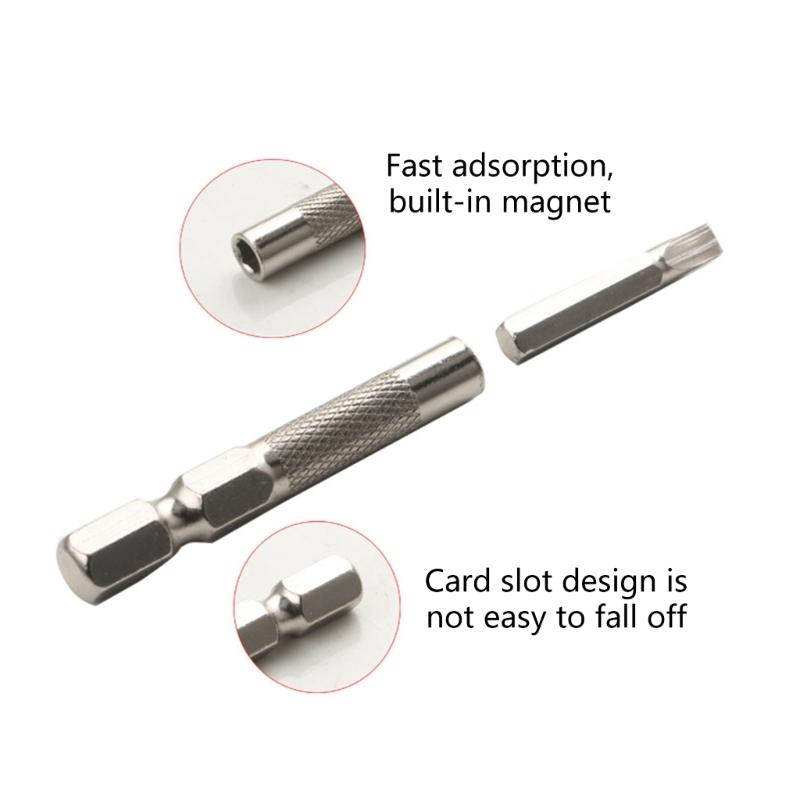 2Pcs Hex Shank Magnetic Converter for 6.35mm 1/4Inch Screwdriver Insert Bit Adapter To 4mm Bit Shape Socket Holder Tool