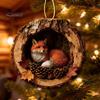 Festive Atmosphere Decorations Forest Animal Ornament, 2D Flat Woodland Acrylic Christmas Home Party Hanging Supplies Decoration for Tree, Holiday