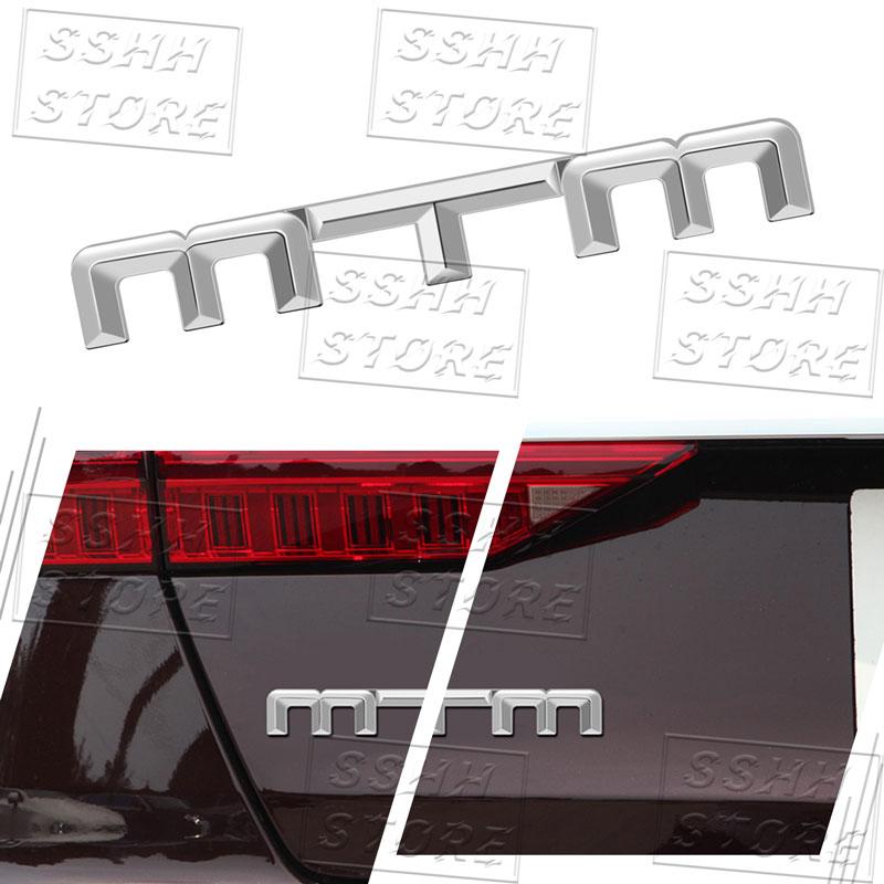 1Pc 3D Metal MTM Logo Front Grille Emblem Sticker For VW Golf Passat Jetta Touareg Tiguan RS5 RS4 RS6 Rear Tail Trunk Bumper Decor