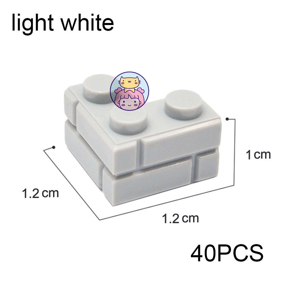 Wall Striped Bricks MOC 2+1 Right Angle Corner L-Shape Building Blocks Toys Palace Castle Figures Military House Transparency