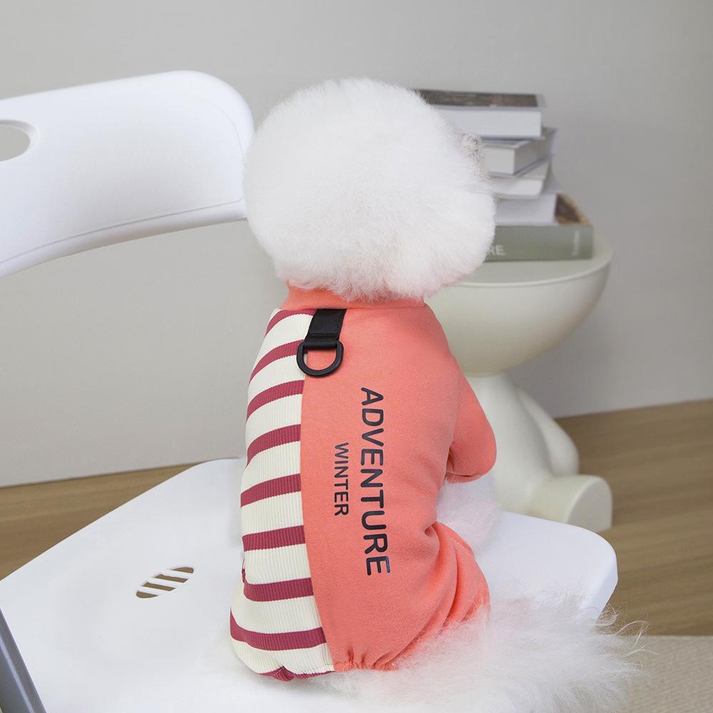 Winter Thickened Fleece Four-Legged Dog Pet Clothes Piano-Patterned Home Wear for Small Breeds Cold Weather Apparel
