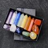Natural Stone Crystal Gemstone Chakras Healing Quartz Mineral Ornament Home Decoration High Quality Gifts Box 14PCS/Set