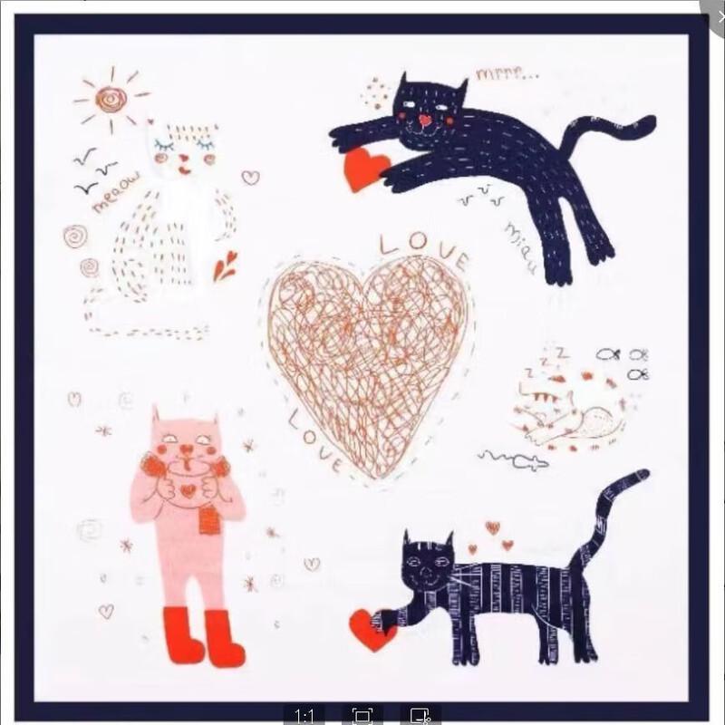 Canhua Niangniang Mulberry Silk Small Square Scarf