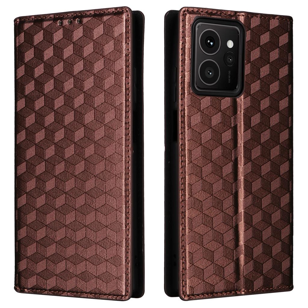 Für HMD Skyline Brieftasche Hülle Rauten geprägtes Leder Handyhülle