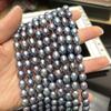 1String, Black Natural Freshwater Pearls, Handmade Rice Pearl Beads for Jewelry Making DIY Necklaces, Bracelets Crafts (Beads 8-9mm, Length 36cm)