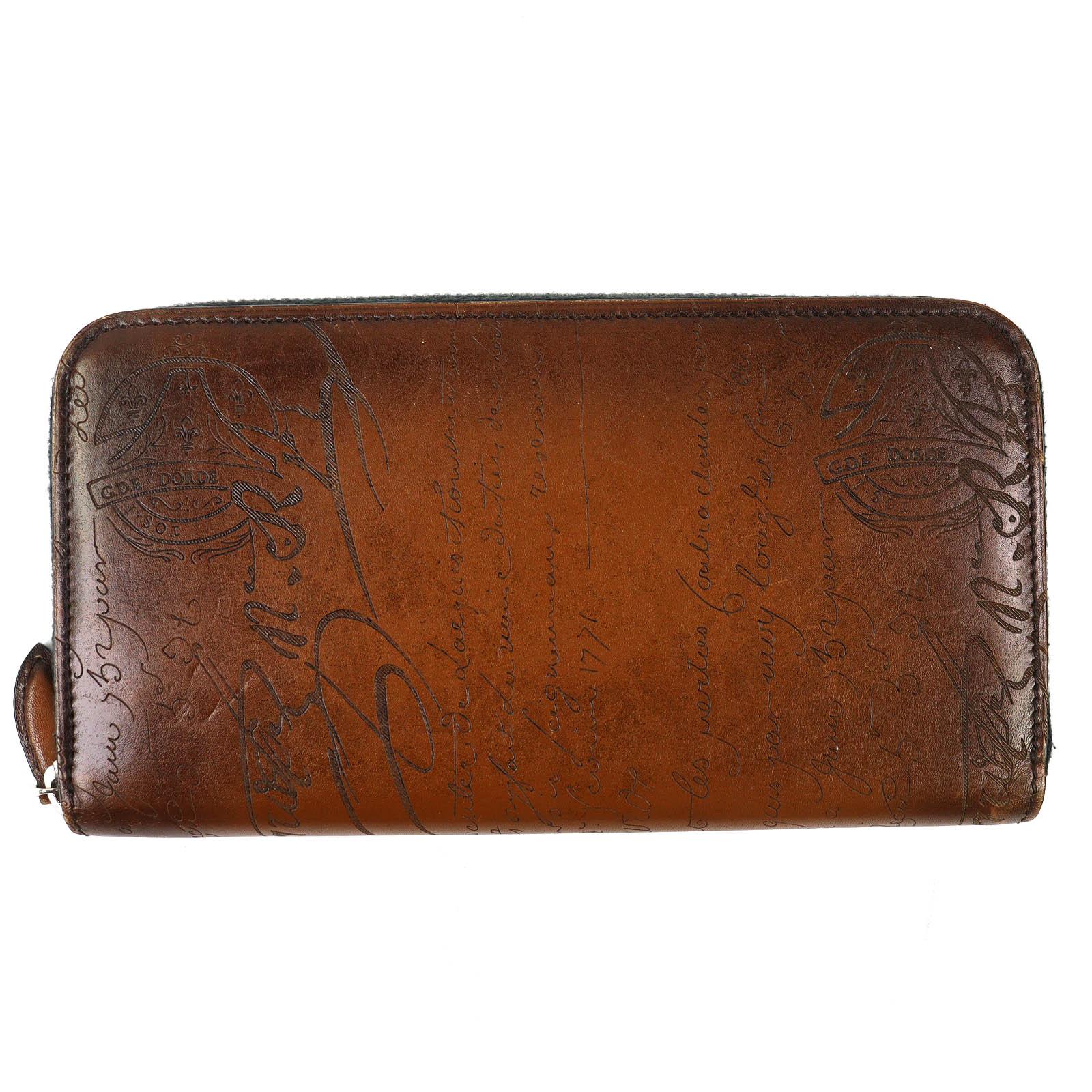 

Very Good BERLUTI Purse ITAUBA Calligraphy Zip Around Leather Long Wallet Used