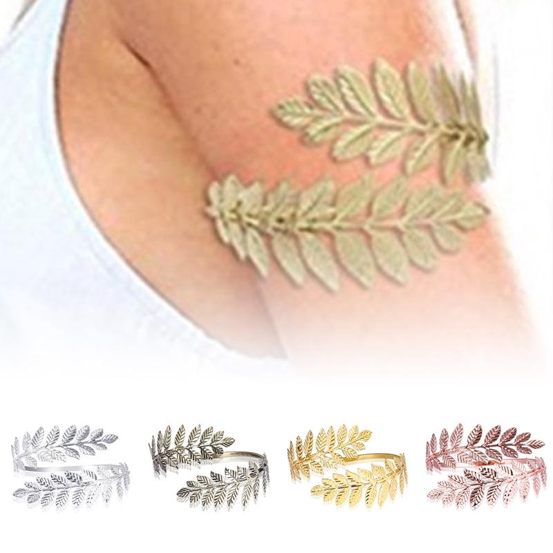 Metal Greek Roman Laurel Leaf Bracelet Armband Upper Arm Cuff Armlet
