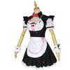 NEKOPARA Cosplay Chocola Vanilla Cosplay Dienstmädchenkleid Damen Mädchen Komplettset Süßes Lolita Halloween Party Outfits mit Perücke