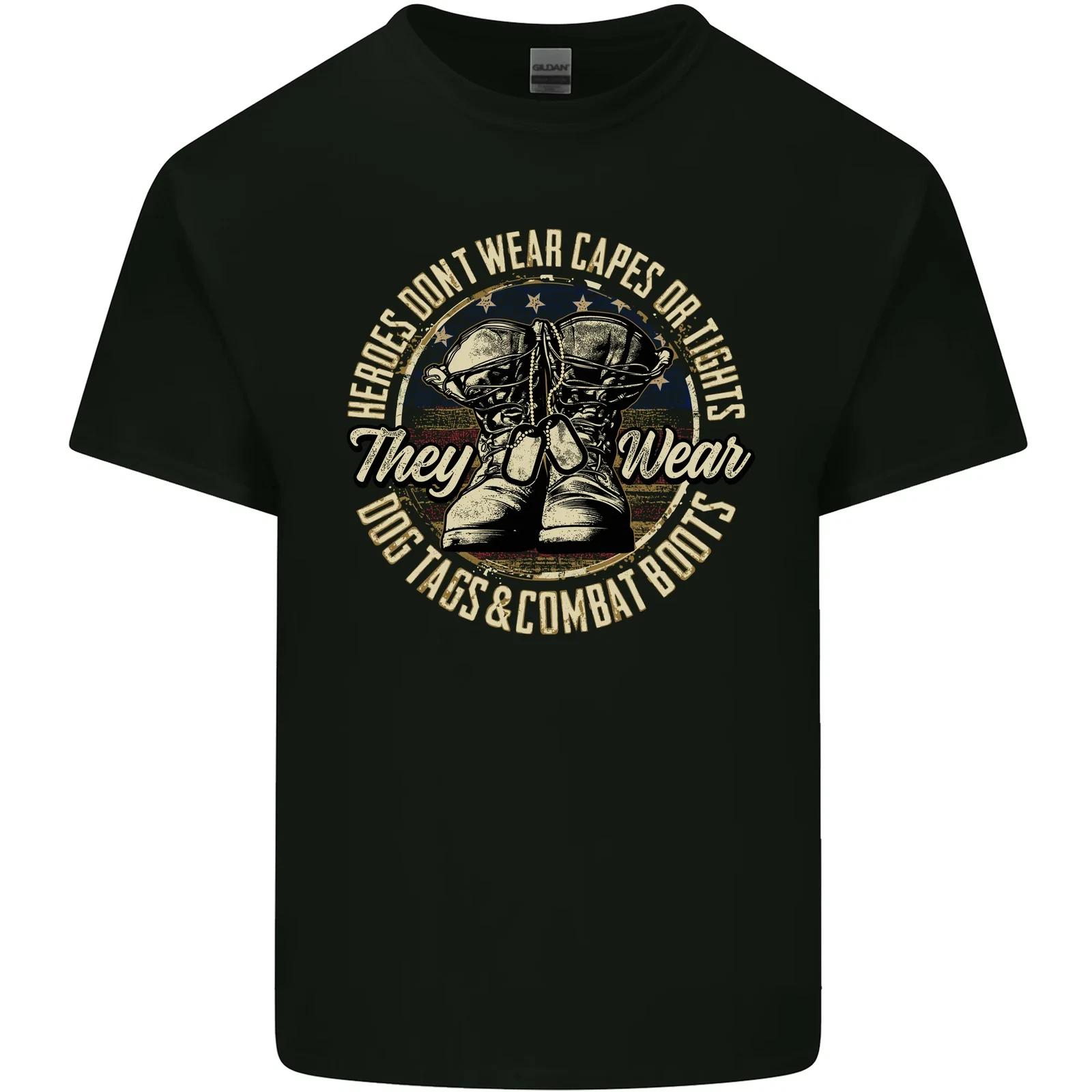 

Dog Tags Army Veteran Military Marines Soldier Kids T-Shirt Childrens XL