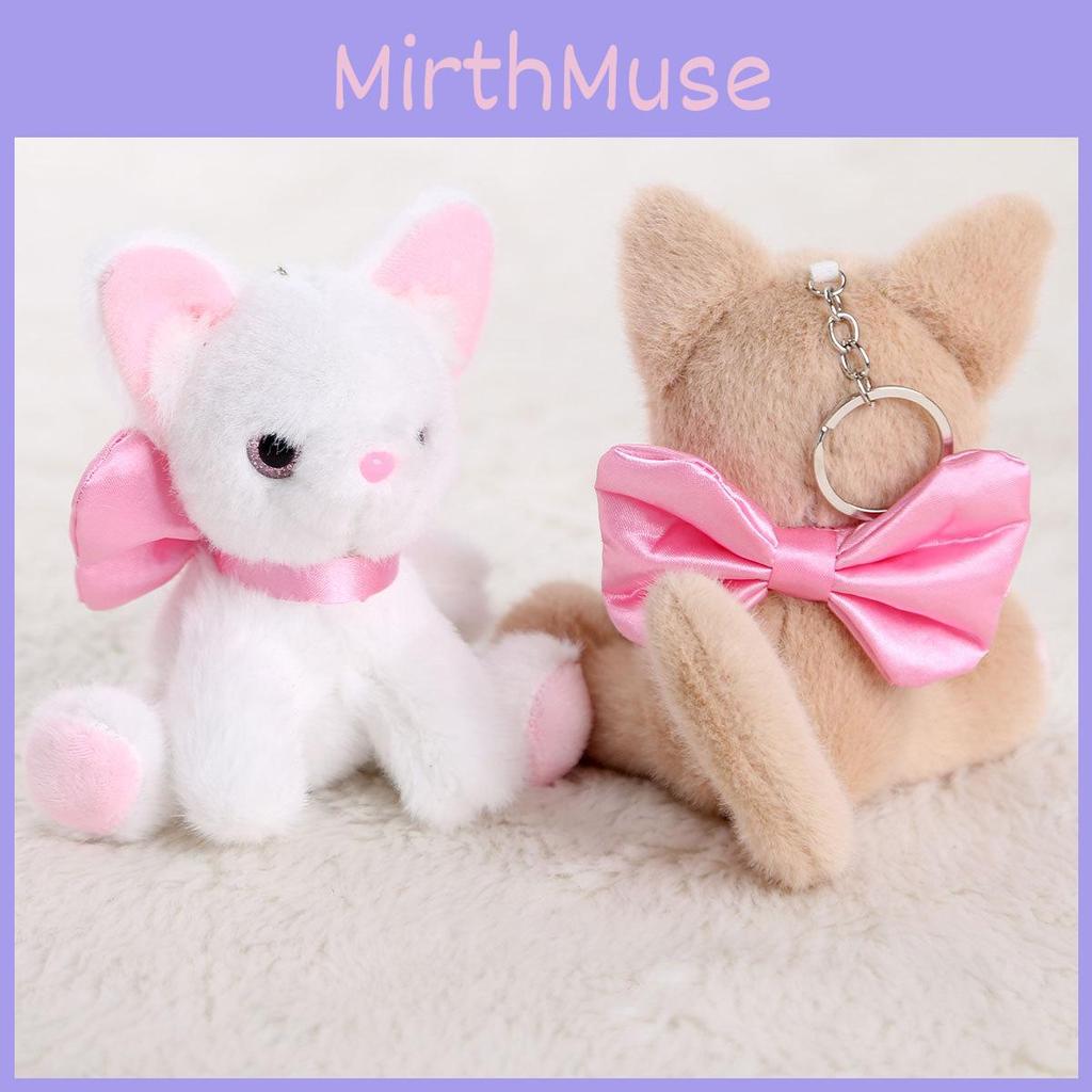 Plush Cat Keychain With Bow For Girls Gift And Bag Decoration