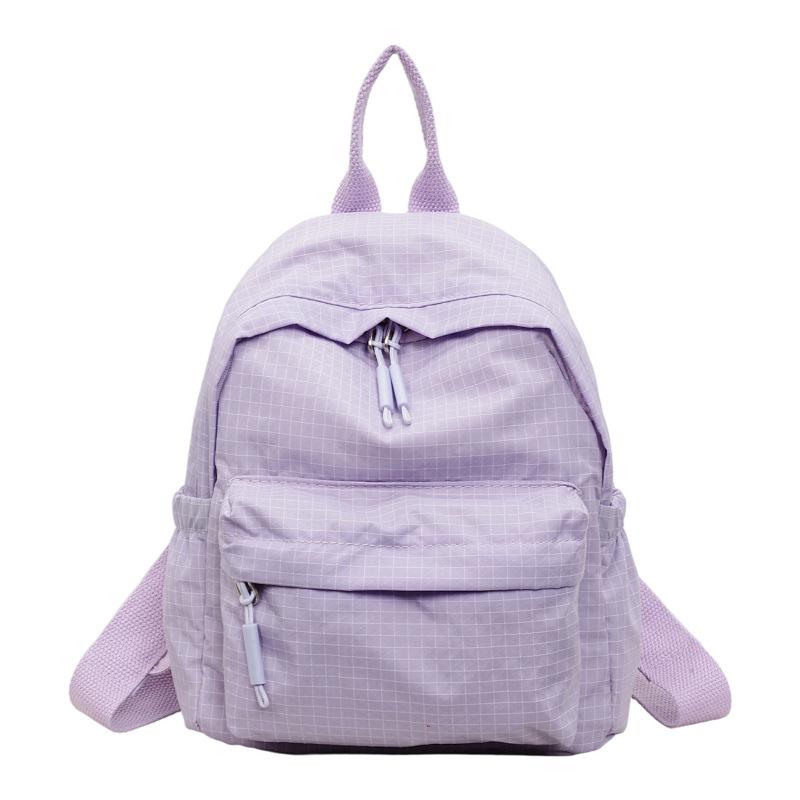 Schoolbag Female Korean Version Ins Literary Style Plaid Backpack Junior High School High School Students Large Capacity Leisure Travel Backpack