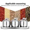 304 Stainless Steel Seasoning Pot Set 300ml With Lid Spice Jar Set With Serving Spoons With Non-slip Base
