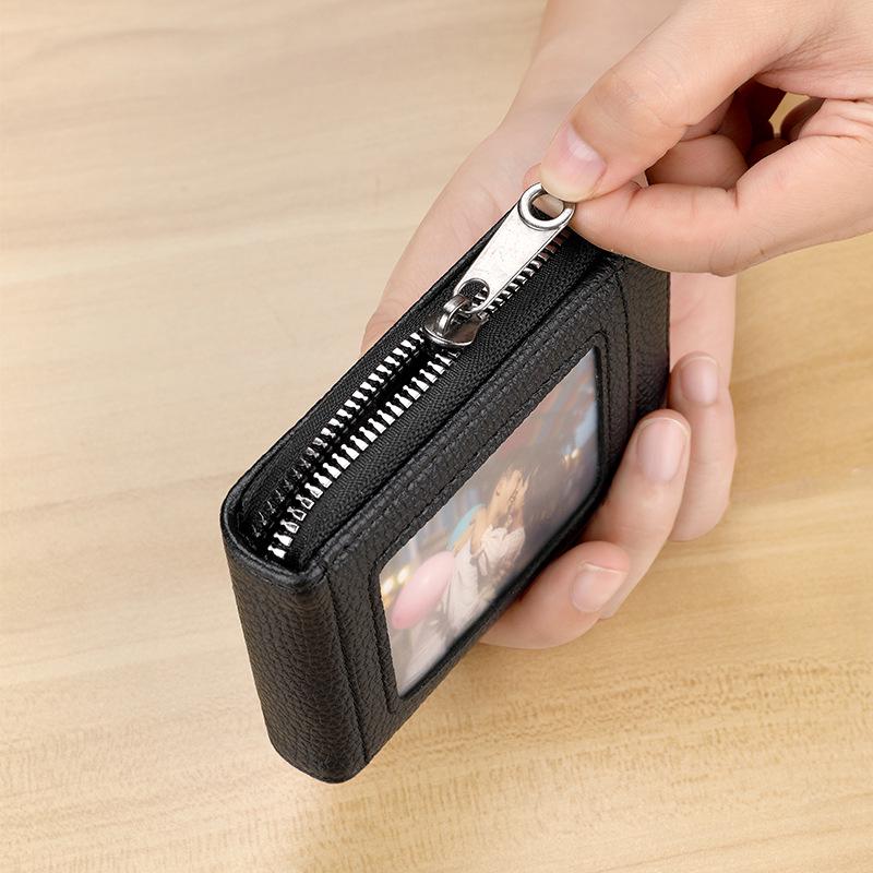 Korean Portable Accordion Card Holder: Ladies' Short Bank and Business Card Zipper Clutch