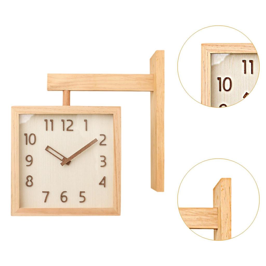 Wall Clock Elegant Creative Compact Double Sided 360 Degree Rotation Home Decoration for Office Hotel Classroom Bedroom Home