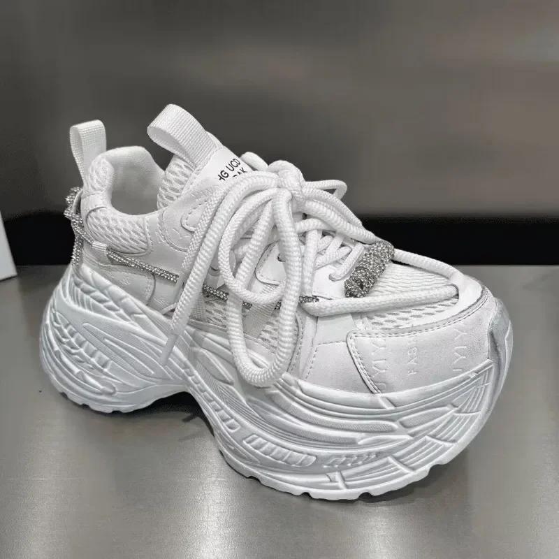 Fashion Women's Vulcanize Shoes 2025 New Outdoor Breathable Women Sneakers Light Breathable Lace-Up Platform Ladies Casual Sneakers