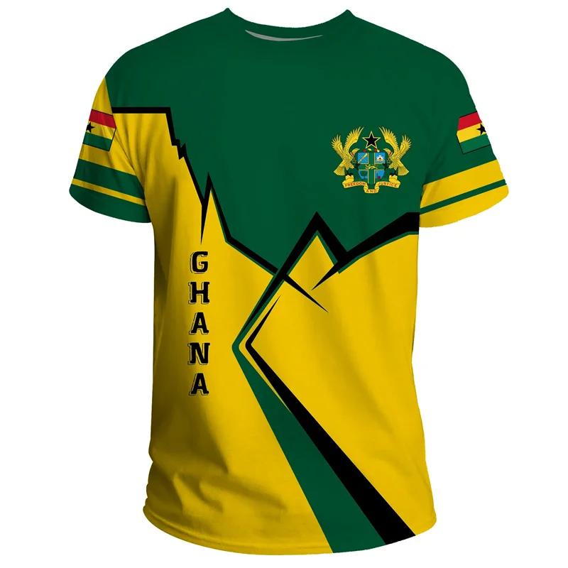GHANA Flag 3D Printing Sports Quick-drying Breathable Men's T-shirt Short-sleeved Clothing