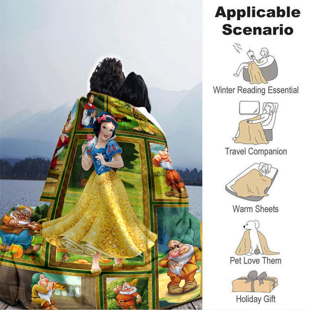 Snow White Seven Dwarfs Blanket Soft Throw Blanket For Home Bedroom Bed Sofa Travel Office Solid Christmas Blanket