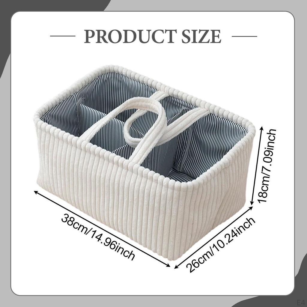 Handwoven Storage Basket Multifunction Sturdy with Handles Organizer for Towels Living Room