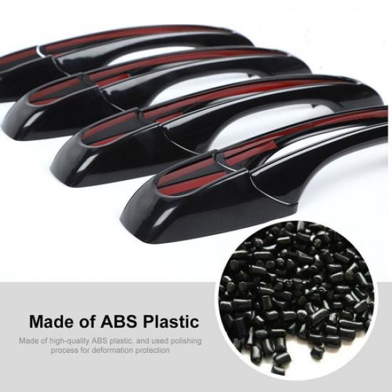 BLACK Exterior Door Handle COVER DECOR Trim Bezel For Chrysler 300C Durango 11+