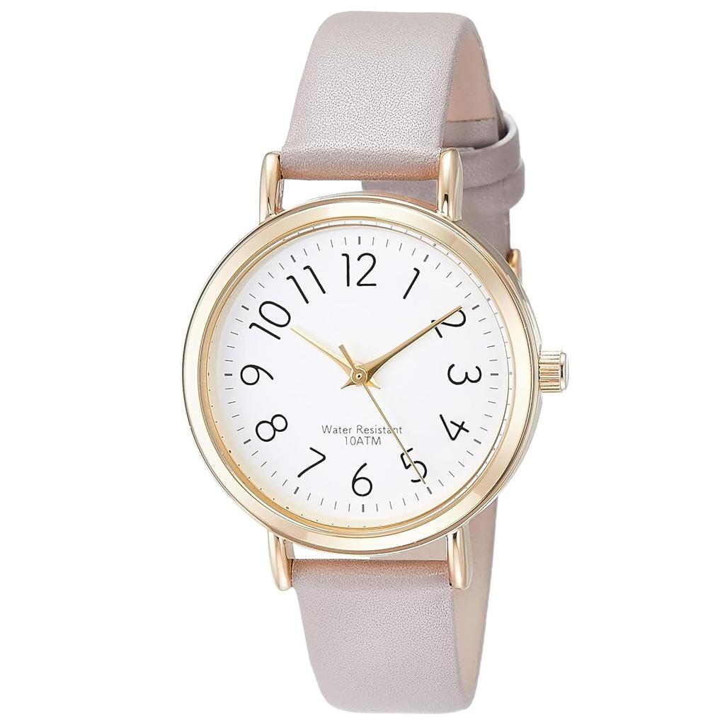 Fieldwork ST245Z-2 Women's Pluie Large Analog Watch with Waterproof Leather Strap, Gray