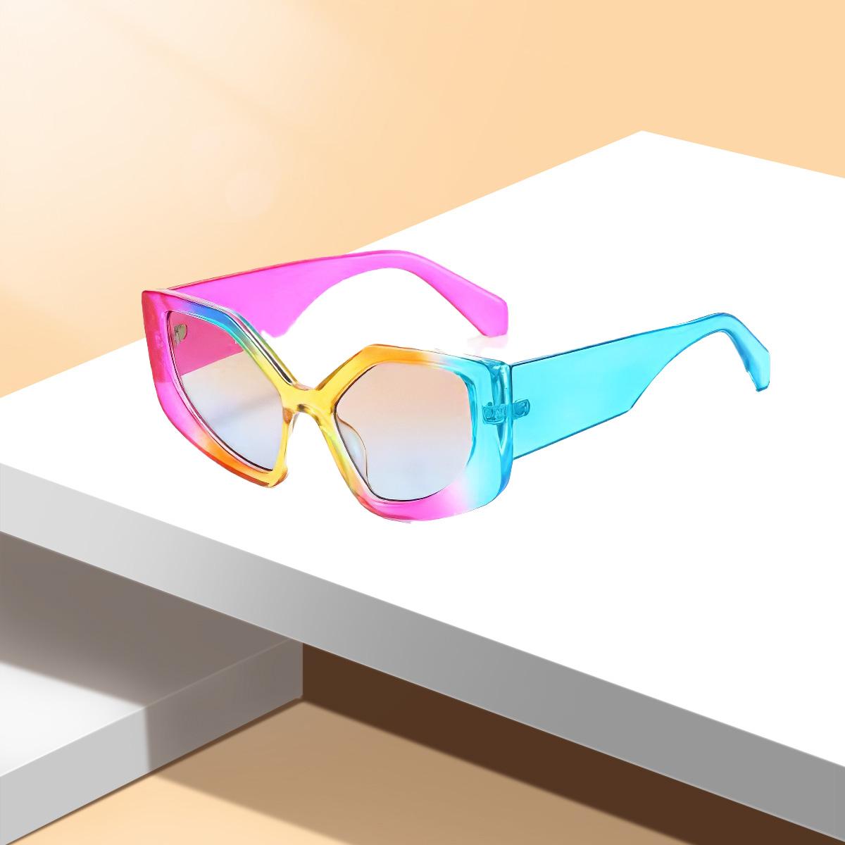 

Cat Eye For Women Men Candy Color Block Anti Glare Decorative Shades Props For Beach Rave Party