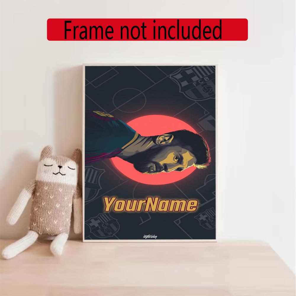 Messi Customize Your Name Diamond Painting Round Diamond Diy Frameless Holiday Artwork Suitable For Home Office Wall Decoration