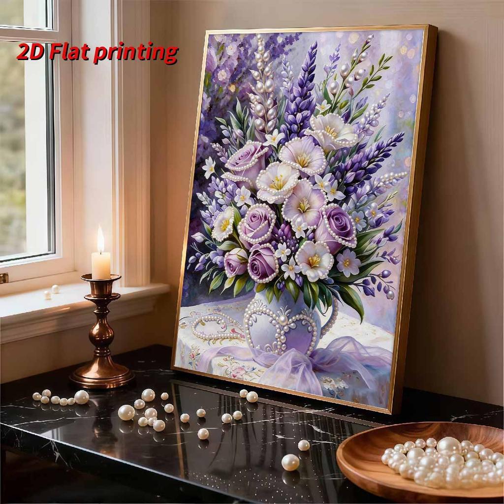 DIY Bouquet Pearl Art Painting for Adults/Beginners Gift Home Decor Pearl Gem Paintings Picture Arts Craft 30x40cm Without Frame