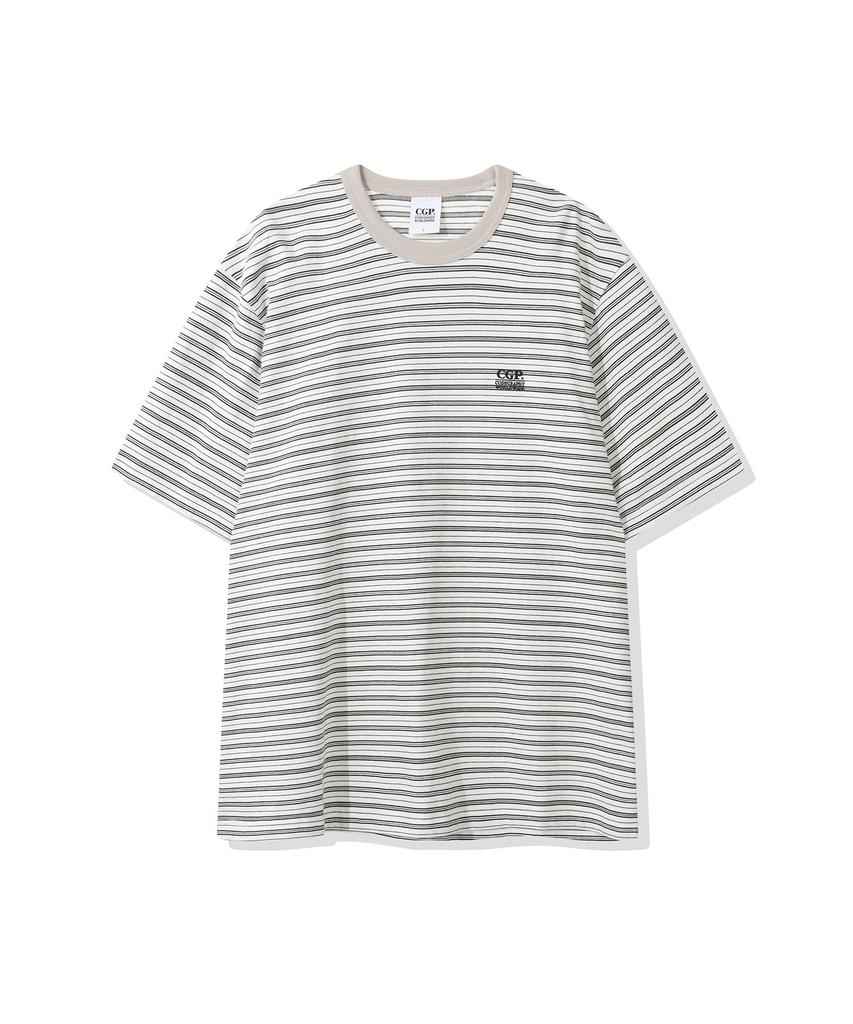 CGP Multi-Stripe Short Sleeve T-Shirt - Ivory