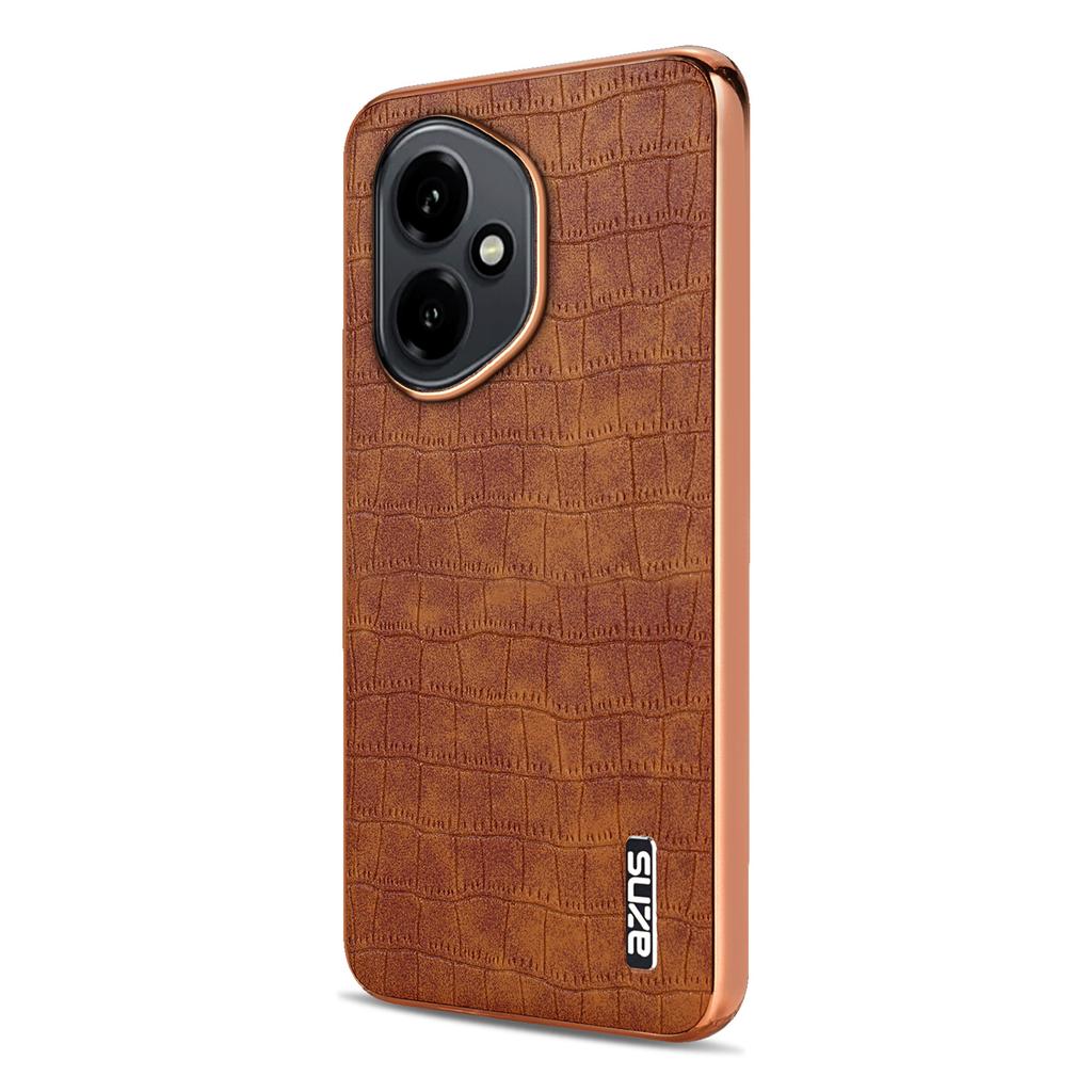 AZNS For Honor 400 5G (Global) Case Electroplating Crocodile Texture PU+TPU Phone Cover