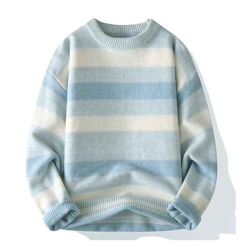 Men s Japanese Gradient Stripe Knit Sweater - Spring/Autumn 2026 3XL