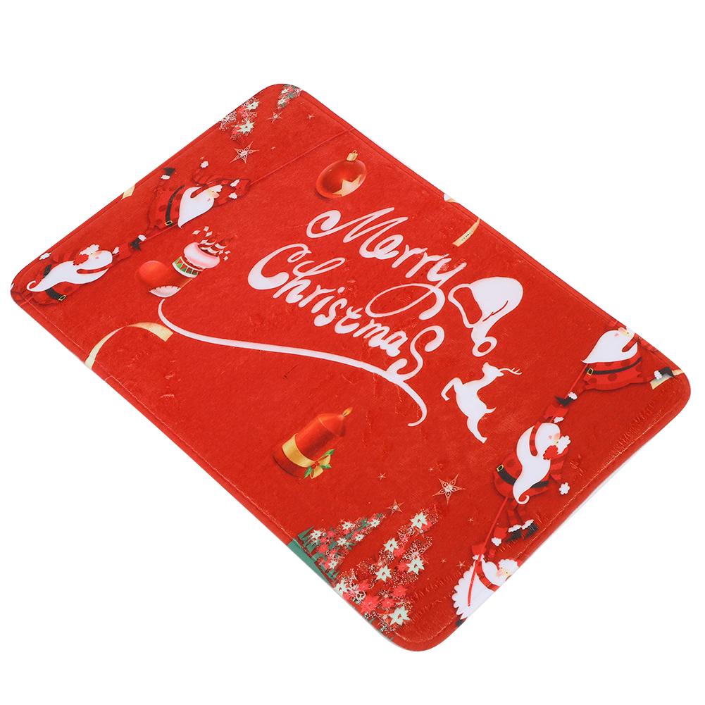 Christmas Pattern Home Kitchen Anti Slip Door Mat Absorbent Bathroom Floor Carpet