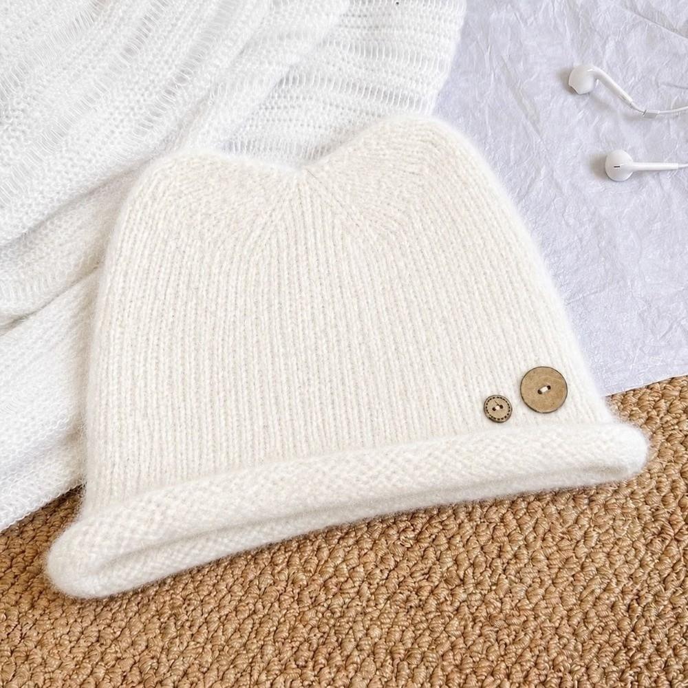 Windproof Pull-On Beanie Thick Warm Cold Weather Cap Casual Knit Beanie Hat for Women