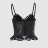 European Style Lace-Up PU Corset Camisole: Waist Cinching & Body Shaping Design