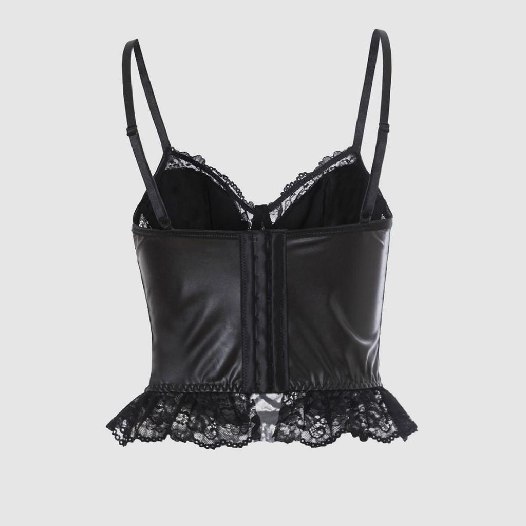 European Style Lace-Up PU Corset Camisole: Waist Cinching & Body Shaping Design
