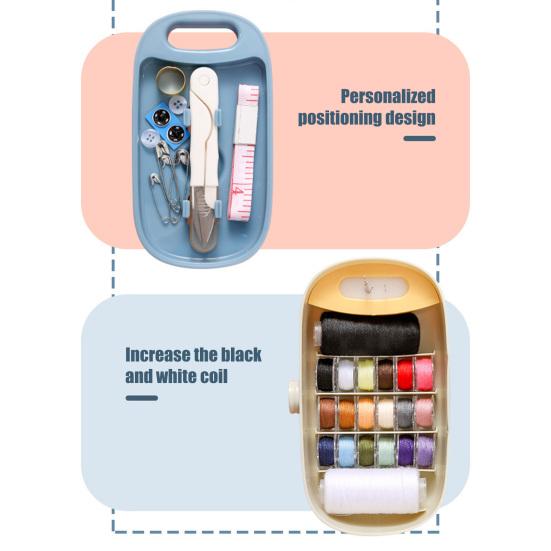 Multi-Function Sewing Kit with Case Portable Thread Needle Set Includes Needles Threads Scissors Buttons Compact Organizer for Travel Home Repairs