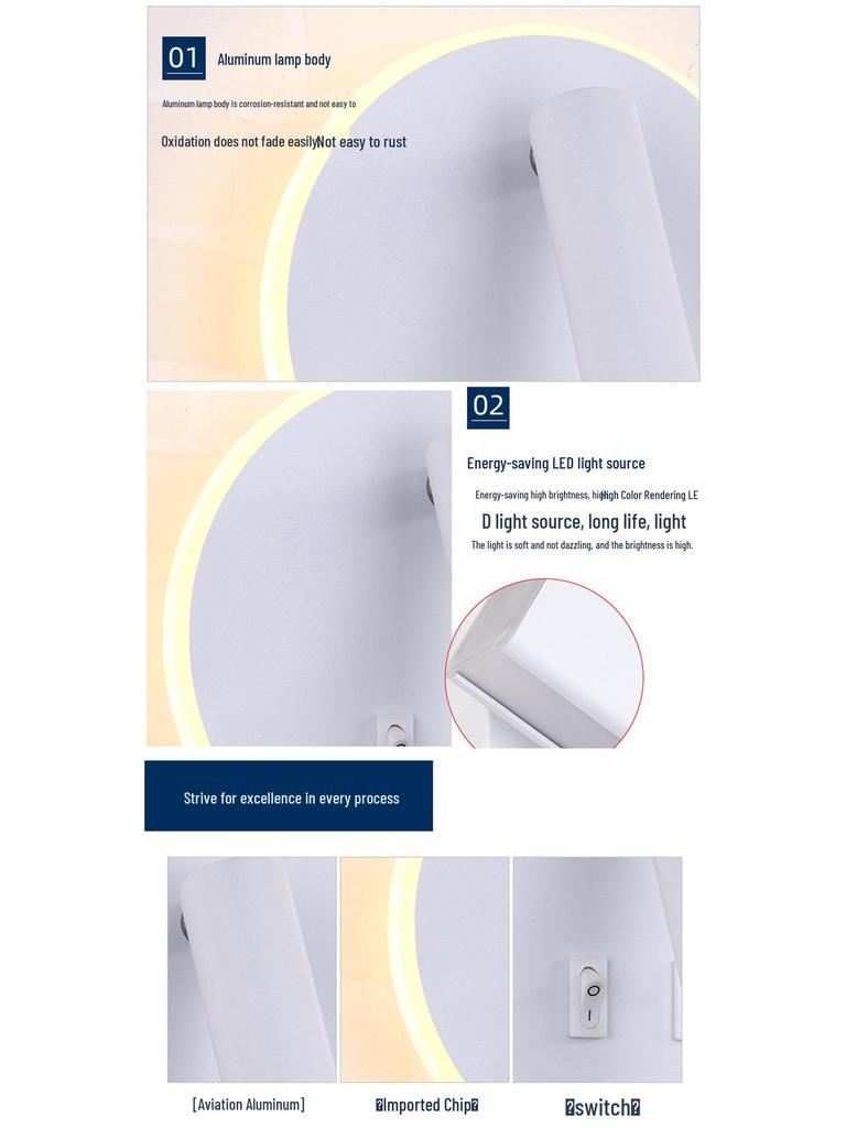 Multicolor LED Wall Lamp with Rotatable Head - Modern Atmosphere Spotlight for Bedroom