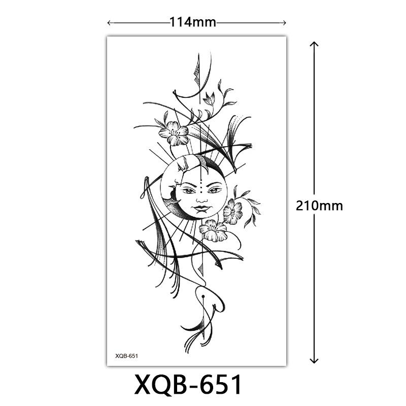 Small Full Arm Tattoo Sticker, Flower Letters, Plain Flower Tattoo Sticker Tattoo