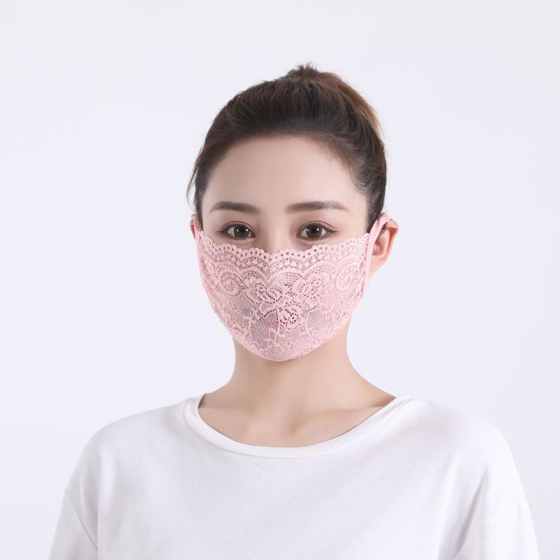 Lace Anti-Uv Sunscreen Mask Breathable Ear Cord Face Cover Scarf Hanging Ear Dust-Proof Scarves Mask Summer Dust-Proof Veil