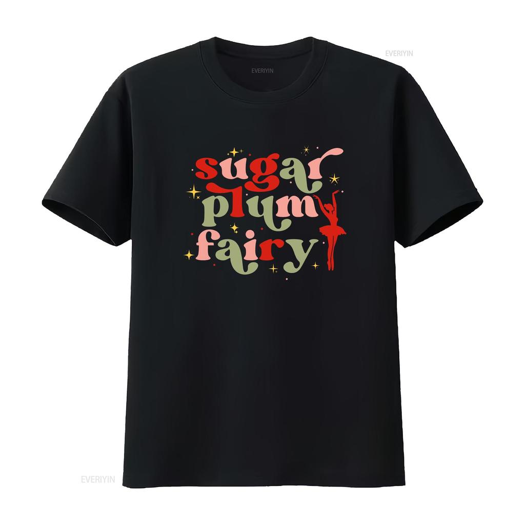 Sugar Plum Fairy T Shirt Retro Christmas Kids for Toddler Holiday Toddlers Girls Vintage Washed Casual Slightly Fashion