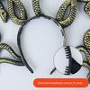 Halloween Stirnband Medusa Gebogene Schlangenform Haarreif Rave Party Kopfschmuck Unisex Haarband Party Cosplay Kostüm Requisiten