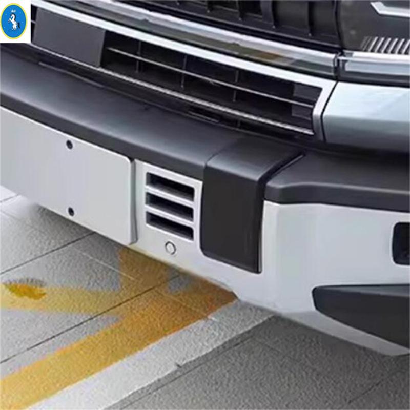 Carbon Fiber Look / Matte Black Front Bumper Protection Sequ Cover Trim Accessories For BYD Equation Leopard 5 2024 2025