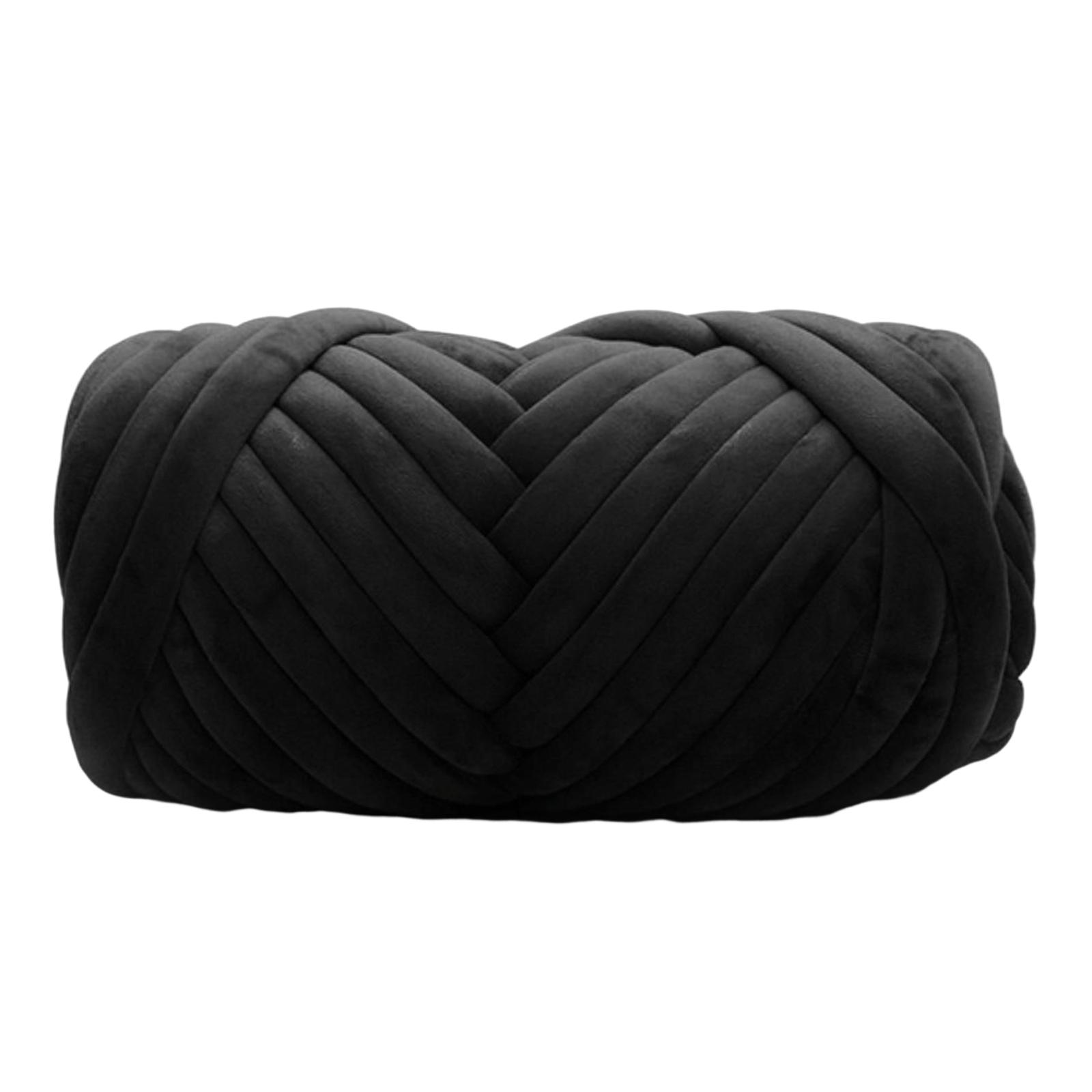

Chunky Yarn Arm Knitting Yarn Jumbo Tubular Yarn Crocheting Washable Soft Weight Yarn for DIY Blanket Cushion Sweaters Weaving чорний